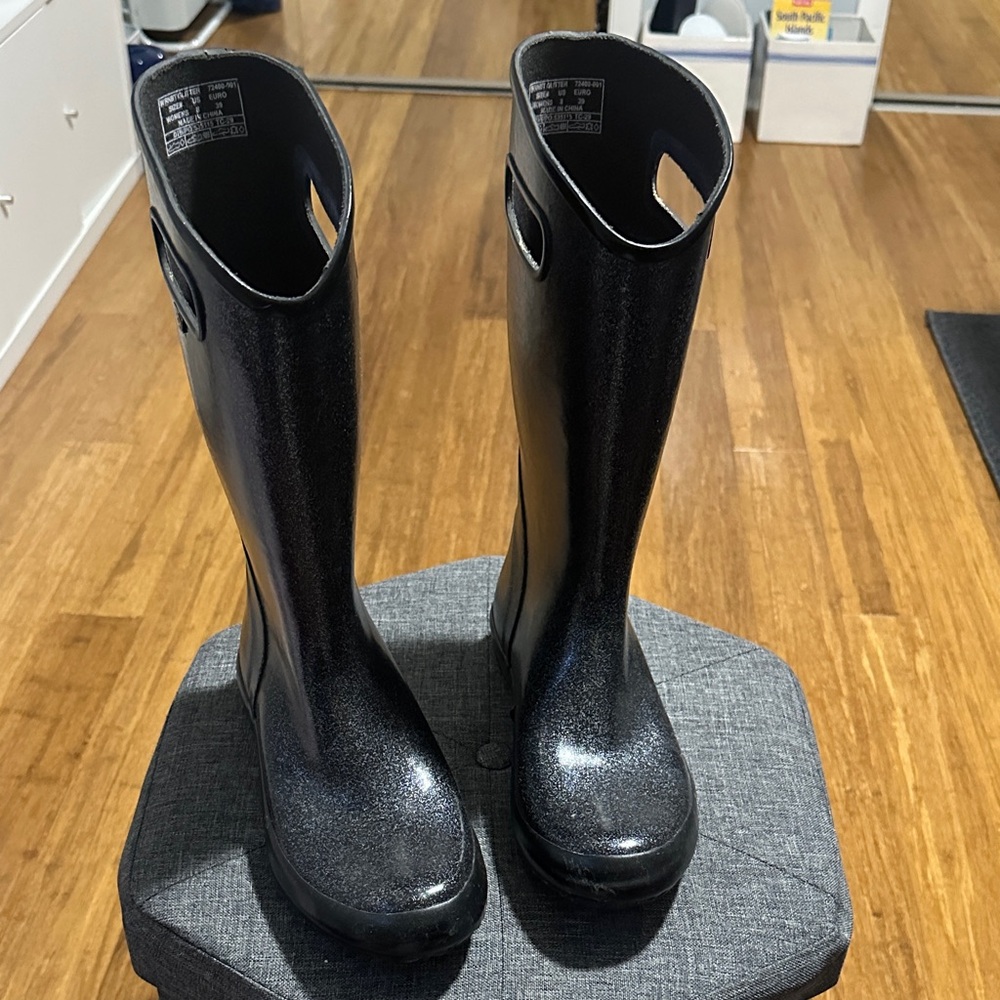 Bogs Shiny Black Women's Rain Boots